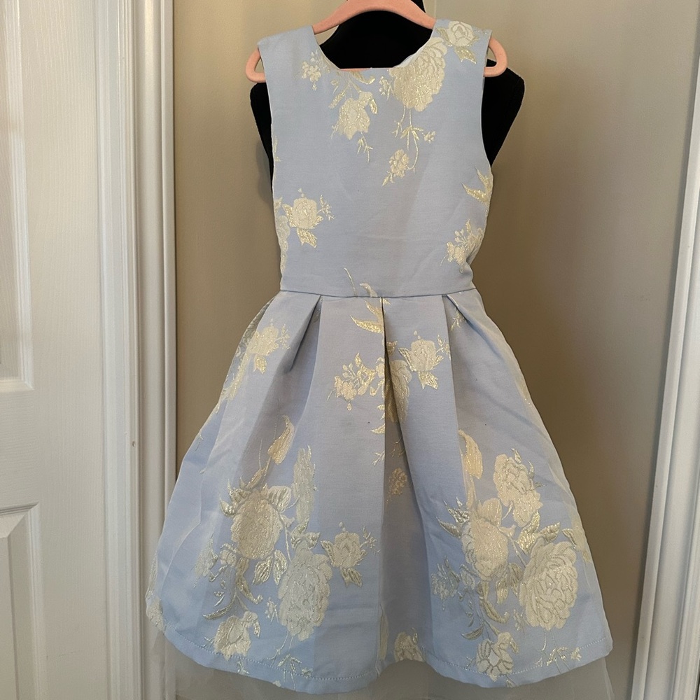 Blue Pleated A-Line Sleeveless Dress for Weddings